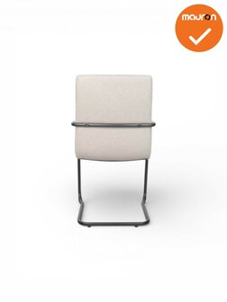 Jarvis luxe vintage sledestoel - Denver stoffering -  stapelbaar - lichtgrijs