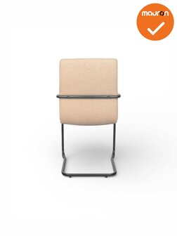 Jarvis luxe vintage sledestoel - Denver stoffering -  stapelbaar - lichtbruin