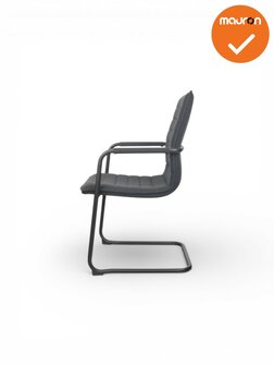 Jarvis luxe vintage sledestoel - Denver stoffering -  stapelbaar - zwart