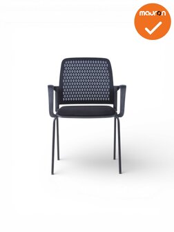 Vergaderstoel Friso - stapelbare vierpootstoel -  met armleuningen