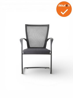 Matrix sledeframe vergaderstoel stapelbaar mesh rug