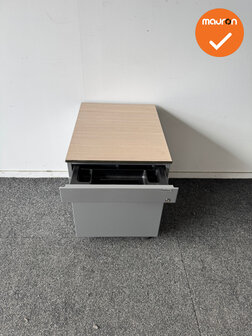 Ahrend Ladeblok - 57x42x56cm - Zilvergrijs - 3 lades - Grijs eiken topblad