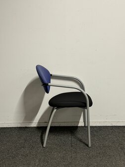 Vepa - Alpine - Vergaderstoel - Blauw/Zwart - Zilvergrijs frame