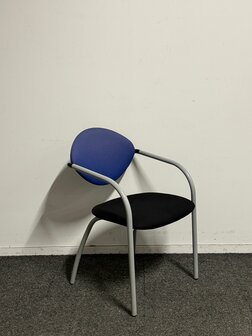 Vepa - Alpine - Vergaderstoel - Blauw/Zwart - Zilvergrijs frame