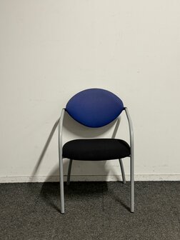 Vepa - Alpine - Vergaderstoel - Blauw/Zwart - Zilvergrijs frame
