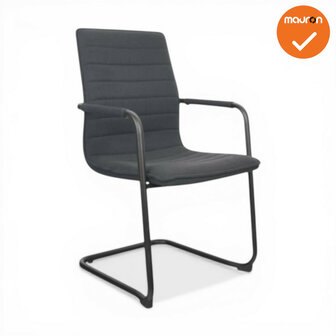 Jarvis luxe vintage sledestoel - Denver stoffering -  stapelbaar - zwart