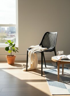 Kantinestoel "Airlight" - Kunststof - Zwart