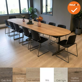 Ahrend vergadertafel - 400x100cm - Ovaal - bladkleur naar keuze