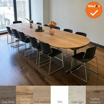 Ahrend vergadertafel - 400x120cm - Ovaal - bladkleur naar keuze