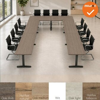 Ahrend Mehes vergadertafel - 400x320 - U-vorming - Bladkleur naar keuze 