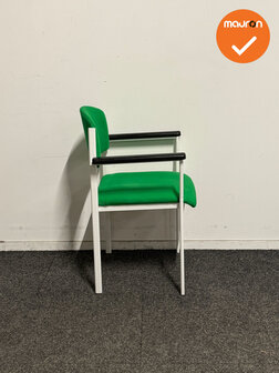 Vergaderstoel - Groen/Wit - Refurbished - Armleuningen
