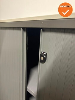 Ahrend - Roldeurkast - 110x120x45 cm - Antracietgrijs - Grijze deuren