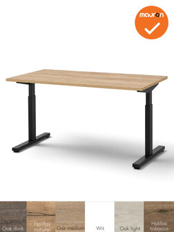 Mauforce Bureau - Handmatig verstelbaar - Zwart onderstel - 180x80