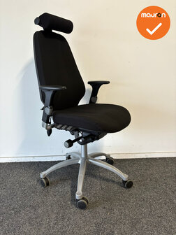 RH Logic 400 XL - zwarte stoffering  - Grijs voetkruis - Verhoogde gasveer - inclusief hoofdsteun