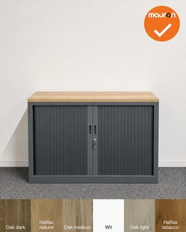 Mauforce Roldeurkast - V-Serie - NIEUW - 72,5x120x43 cm - Antraciet - Topblad naar keuze - inclusief 2 sleutels