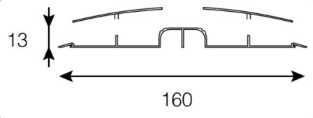 Kabelgoot - 65cm lengte - zwart/alu - Van geel GC-1