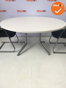 Ahrend vergadertafel - rond - Wit hout - 150cm