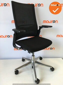 Ahrend 2020 bureaustoel - Hoge rug - zwart - gepolijst aluminium voetkruis