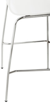 Barkruk &quot;Tim&quot; chrome frame met witte zitting en rug