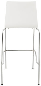 Barkruk &quot;Tim&quot; chrome frame met witte zitting en rug