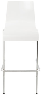 Barkruk &quot;Tim&quot; chrome frame met witte zitting en rug