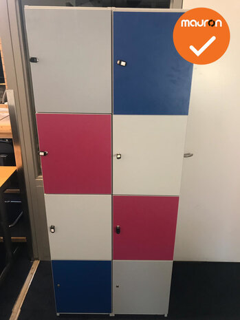 Deze lockerkast is geschikt voor 8 personen, door deze speelse kleuren is deze designkast geschikt voor: kantines, werkruimtes,