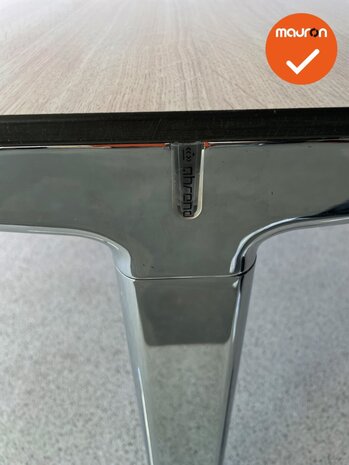 Ahrend Mehes design vergadertafel met chroom onderstel - 160x80cm - blad naar keuze