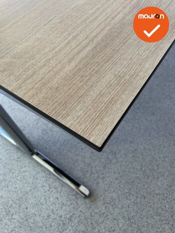 Ahrend Mehes design vergadertafel met chroom onderstel - 160x80cm - blad naar keuze