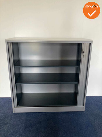 Roldeurkast - Ahrend - 120x120x45cm - Antracietgrijs met antracietgrijze deuren - topblad naar keuze