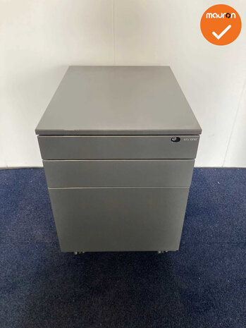 Ladeblok - 57x43x56cm - Antraciet - 3 laden -  antraciet metaal topblad