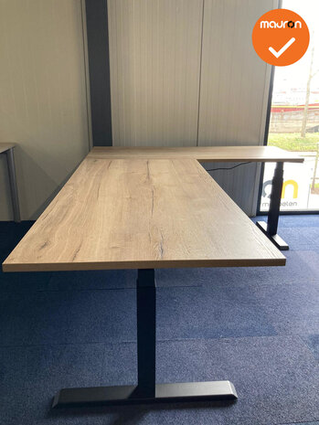 Steelforce Pro 670 SLS  - compleet nieuw elektrische hoek zit-sta bureau - Oak Medium - onderstelkleur naar keuze 