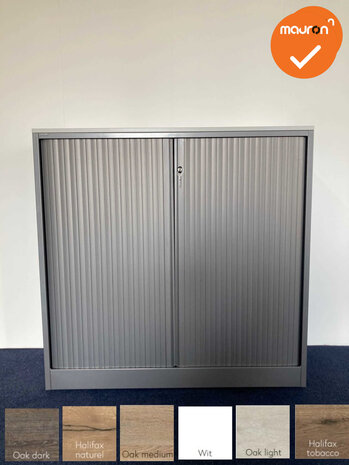 Roldeurkast - Ahrend - 120x120x45cm - Antracietgrijs met antracietgrijze deuren - topblad naar keuze