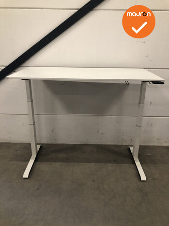 Ahrend Elektrisch verstelbaar zit-sta bureau - met wit onderstel - wit melamine blad