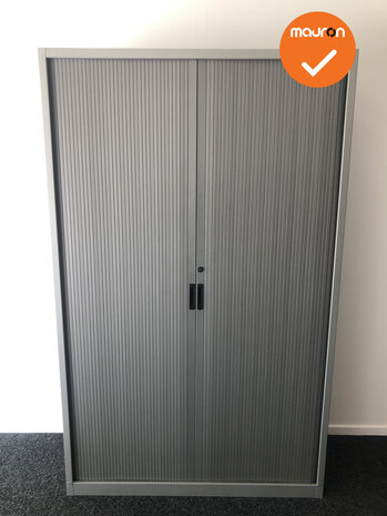 Roldeurkast - Gispen - 195x120x45cm - Zilvergrijs met grijze deuren