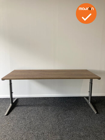 Ahrend 500 handmatig verstelbaar bureau - nieuw blad naar keuze - afmetingen naar keuze - zilvergrijs onderstel