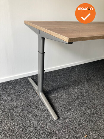 Ahrend Mehes handmatig verstelbaar bureau - 180x80cm - nieuw blad naar keuze - Antracietgrijs onderstel