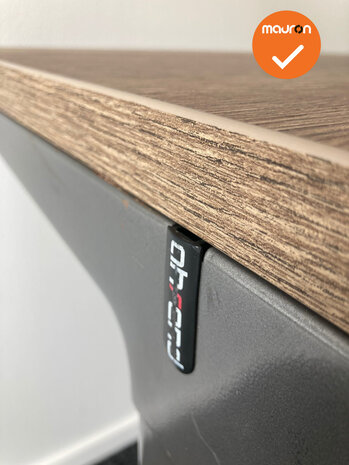 Ahrend Mehes handmatig verstelbaar bureau - 180x80cm - nieuw blad naar keuze - Antracietgrijs onderstel