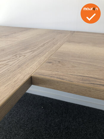 Ahrend hoekbureau -240x160 - Nieuw blad naar keuze - Melamine - Hoek naar keuze - Essa - Zilvergrijs onderstel