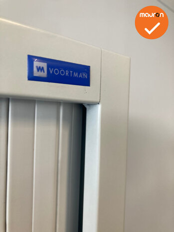 Roldeurkast - Voortman - 195x100x45cm - Wit met metalen deuren