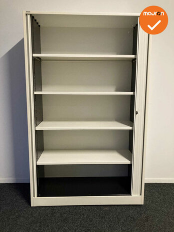 Roldeurkast - Ahrend - 195x120x45cm - wit met witte roldeuren
