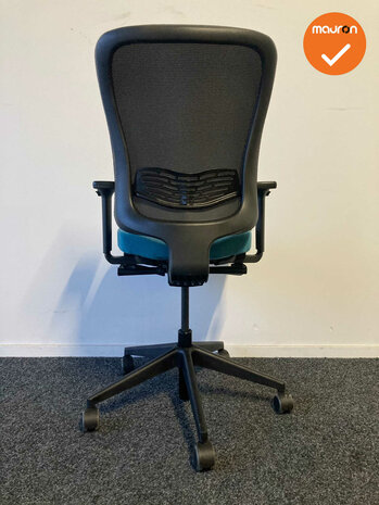 Ahrend 190 bureaustoel - blauwe bekleding  - Zwart voetkruis