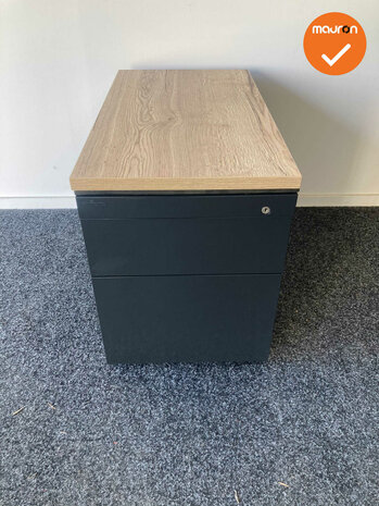 Ahrend Ladeblok - 57x42x78cm - Zwart - 3 laden metaal -  topblad naar keuze