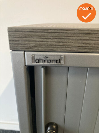 Roldeurkast - Ahrend - 74x80x45cm - Zilvergrijs met zilvergrijze deuren - Topblad naar keuze  