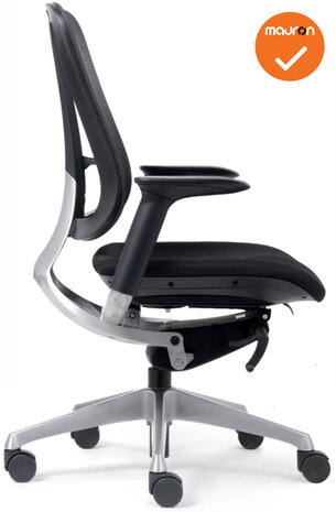 Zoom Bureaustoel - Zwarte stoffering - Aluminium voetkruis