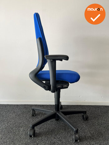 Ahrend 230 bureaustoel - refurbished - hoge rug - blauwe stoffering
