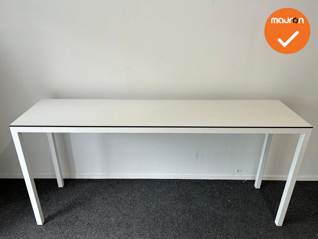 Vergadertafel - 4-poots - 220x60cm - met wit onderstel - inclusief wit melamine blad