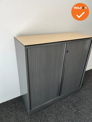 Roldeurkast - Ahrend - 120x120x45cm - Antraciet - Metalen deuren 