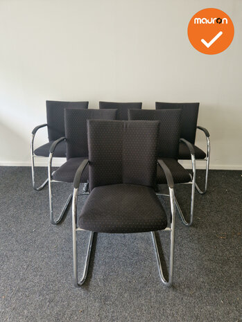 Design Vergaderstoel - Zwart - Set van 6