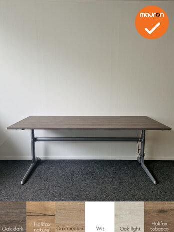 Ahrend 500 zit-sta bureau - nieuw blad naar keuze - 200x80 - zilvergrijs onderstel