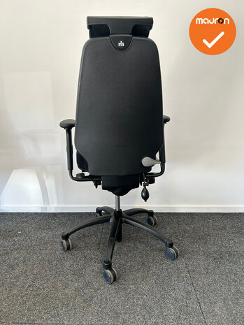 RH Logic Elite 400 - Nieuwe zwarte stoffering  - Met hoofdsteun - Inclusief lendepomp - zwart voetkruis